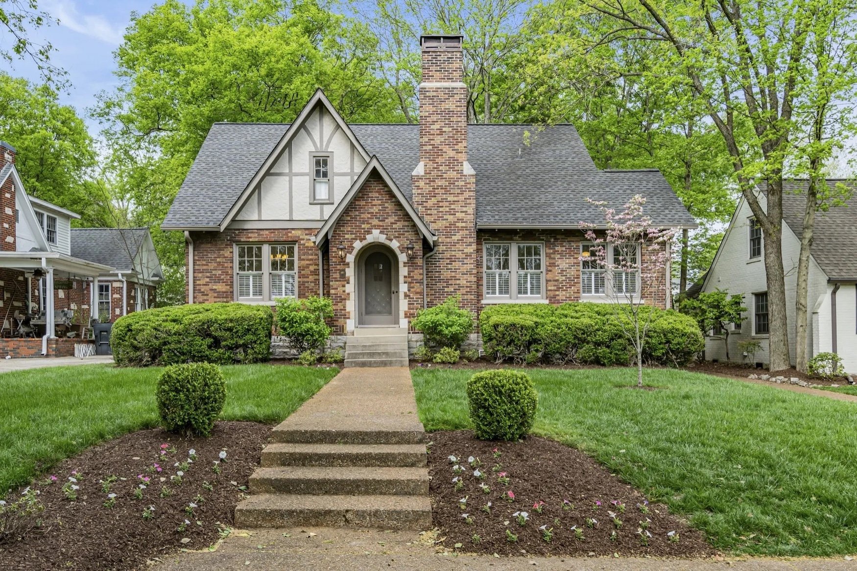 1920s Brick Tudor Revival With A Private Yard Selling For $1.29M!
